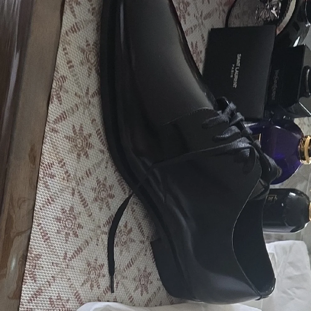 Saint Laurent Black Patent Leather Oxfords - Picture 2 of 5